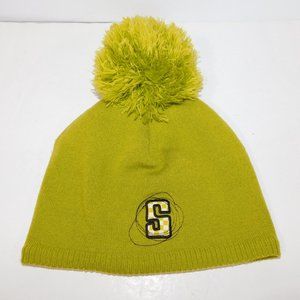 Vintage Salomon Unisex Green Pom Pom Winter Hat Toque skiing outdoors